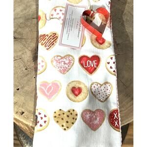 Cupcakes and Cashmere Heart Cookie Hand Towels + Heart Cookie Cutter 5 PIECE SET